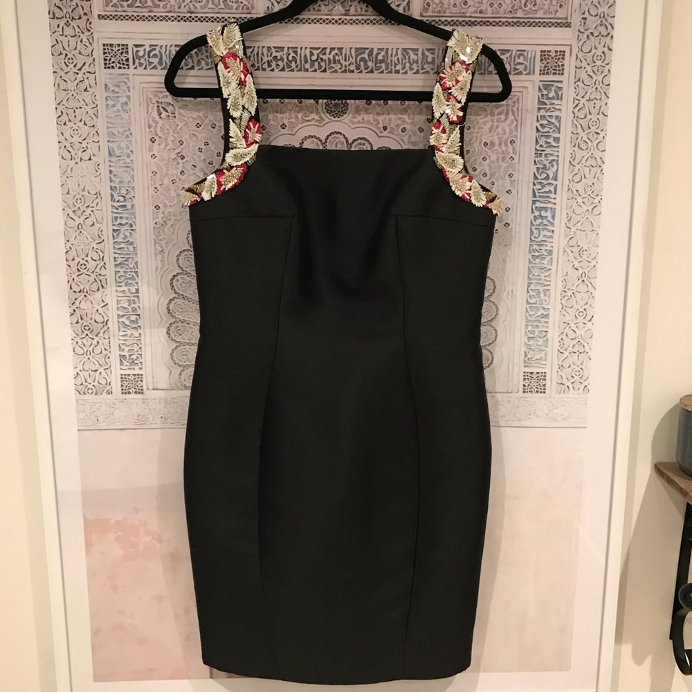 Carlo Pignatelli black beaded sleeve dress - 10